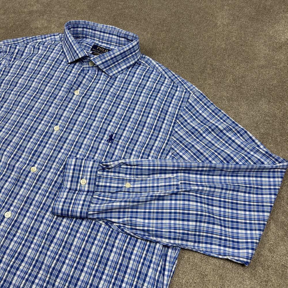 Polo Ralph Lauren Shirt Mens XL Classic Fit Performance Stretch Button Up Blue